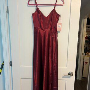 Formal Satin Dress - Cabernet